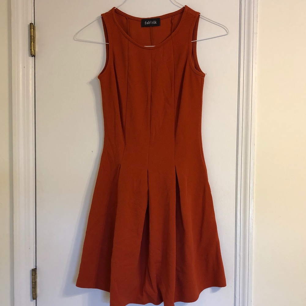 Burt orange fit and flare dress